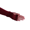 Jersey de yoga para mujer, forro polar térmico rojo, atlético, manga larga, para correr, con bolsillo con cremallera y orificio para el pulgar