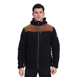 Sudadera con capucha táctica militar de invierno con parches de pana de forro polar pesado para hombre