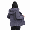 Chaqueta con capucha unida de vellón borroso Sherpa informal para mujer